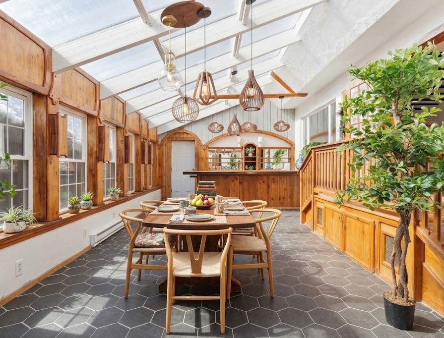 Dining and gathering space at the retreat house