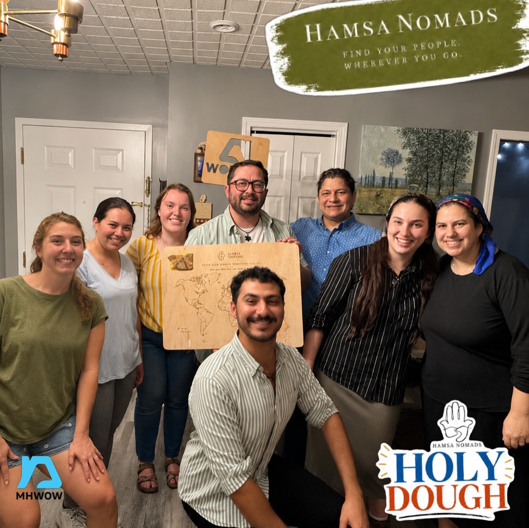 Participants gathered at Hamsa Nomads Holy Dough Jewish food workshop
