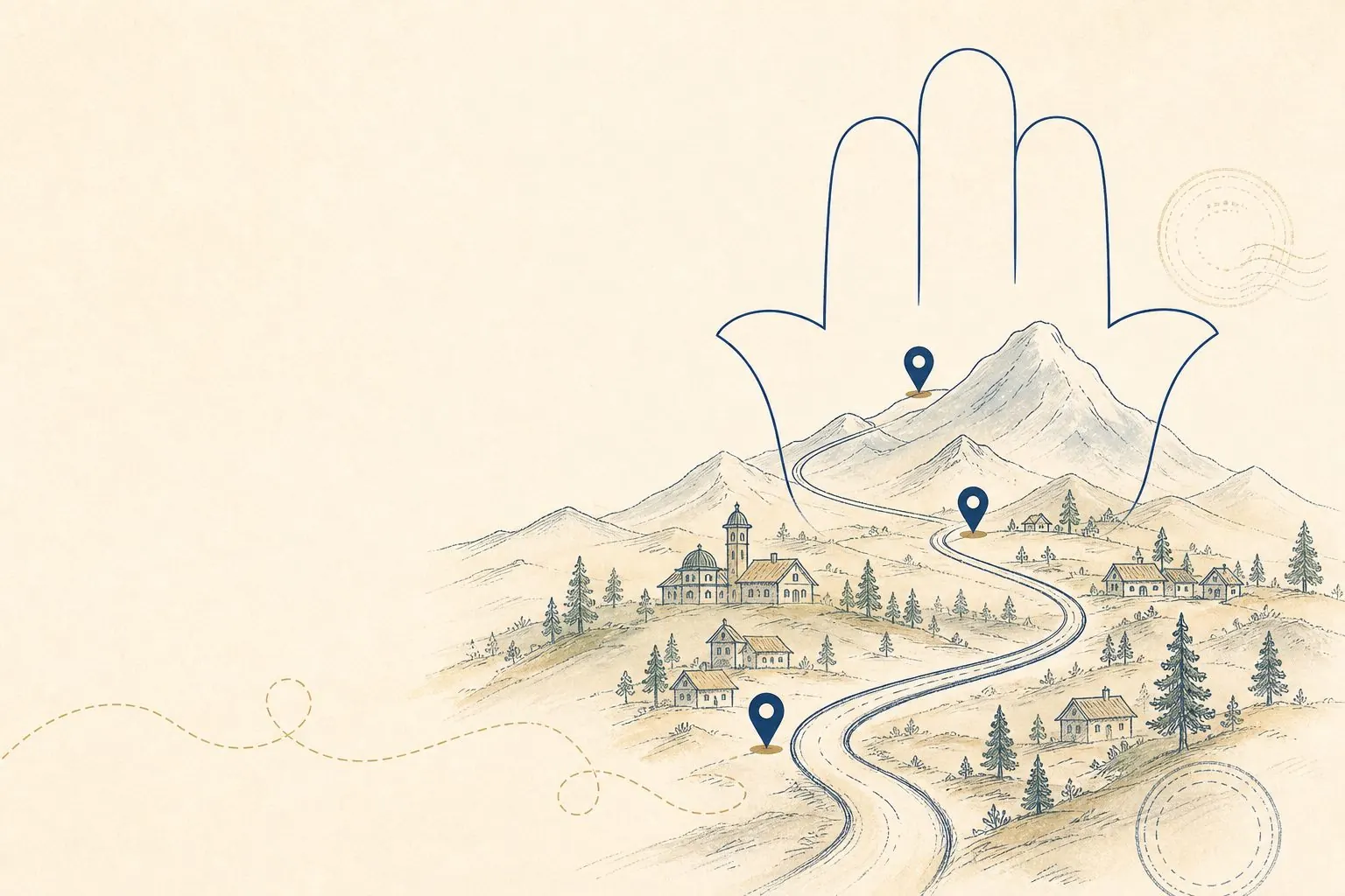 Hamsa Nomads illustration of a mountain road trip